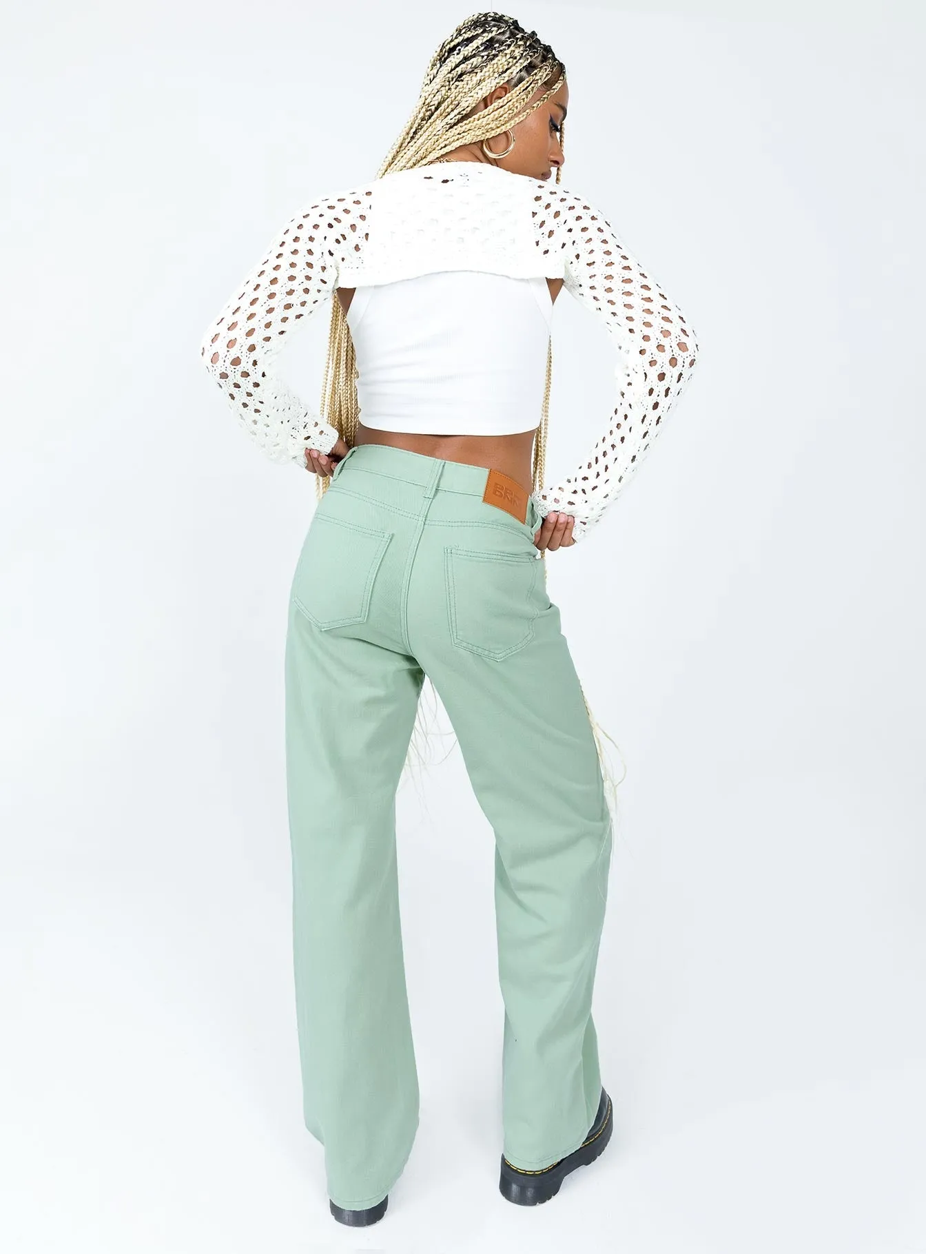 Lester Mom Jeans Sage Green Bootcut style Neutral Autumn Days