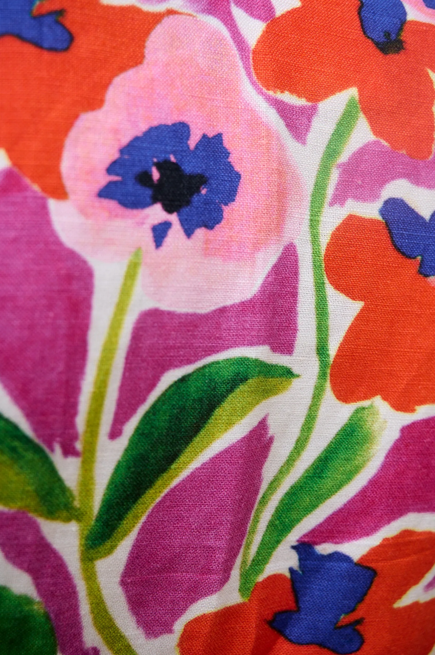 Linen Wrap Dress in Watercolour Floral Matte Tone