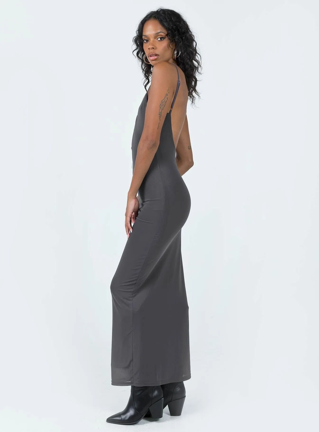 Knox Maxi Dress Slate Spanish Heat Flowing silhouette dress