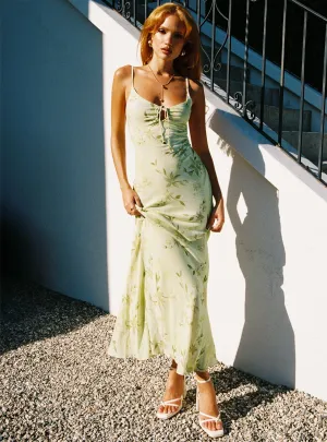 Lauraline Maxi Dress Green / Floral Petite Onyx Glow The simple silhouette of this dress makes it easy to style for both day and night wear