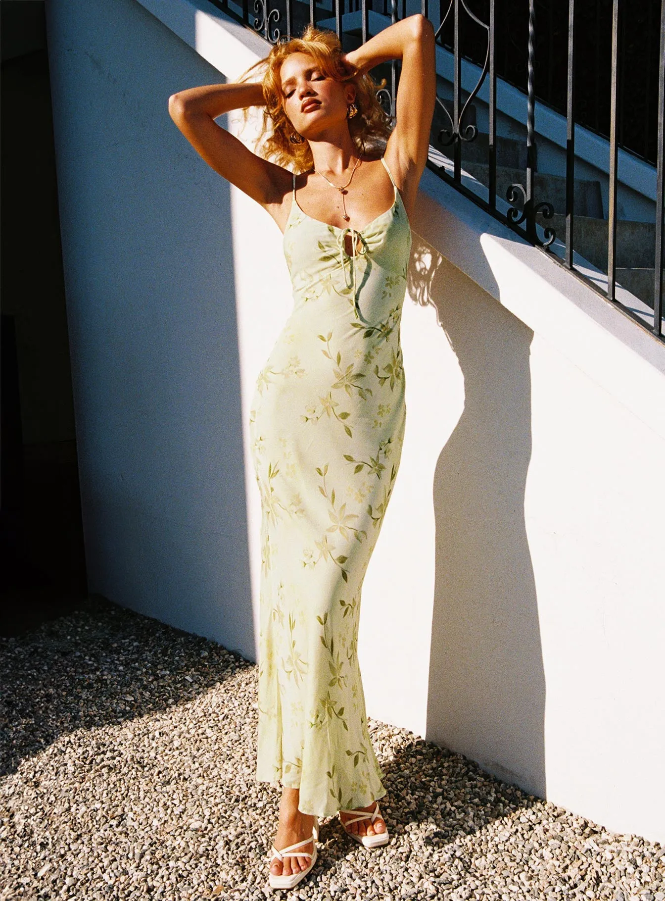 Voile Light Lauraline Maxi Dress Green / Floral Petite