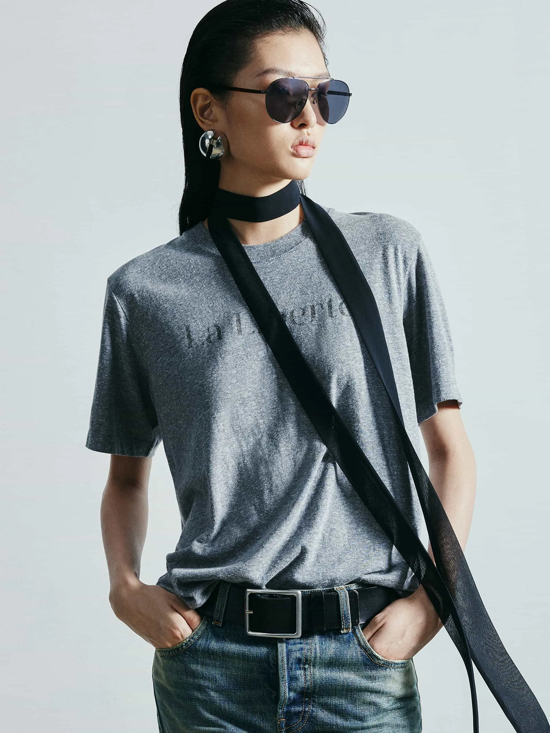Soft Layer Loose Letter Print T-shirt
