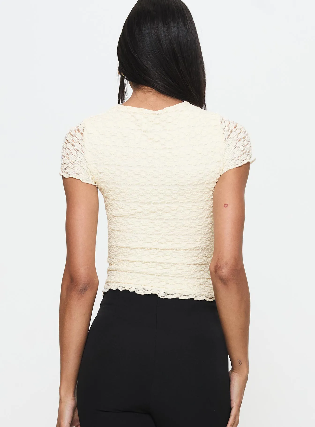 Moonsail Textured Top Cream Yoga flexibility