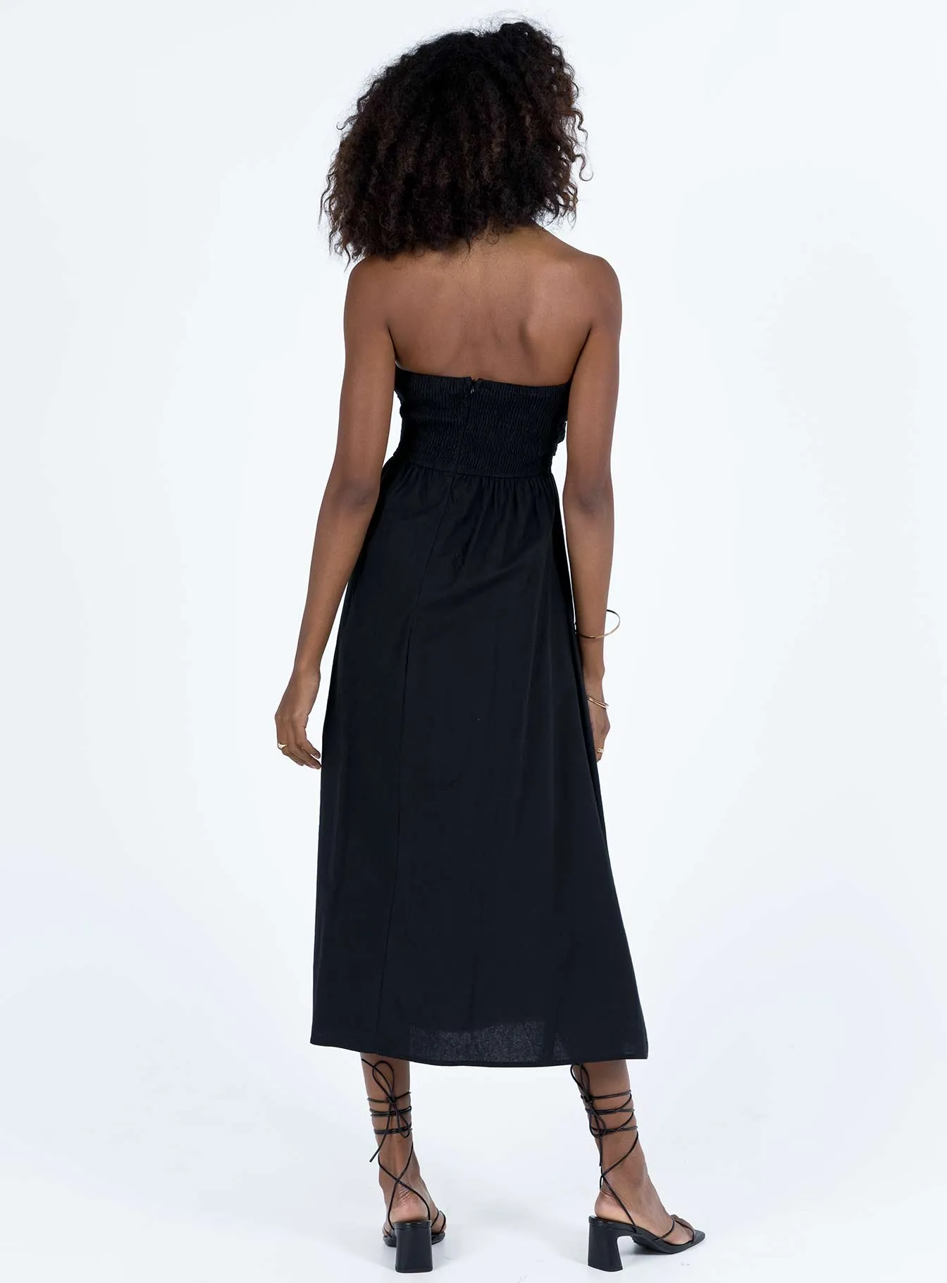 Barina Maxi Dress Black Wool Glow Desert Light