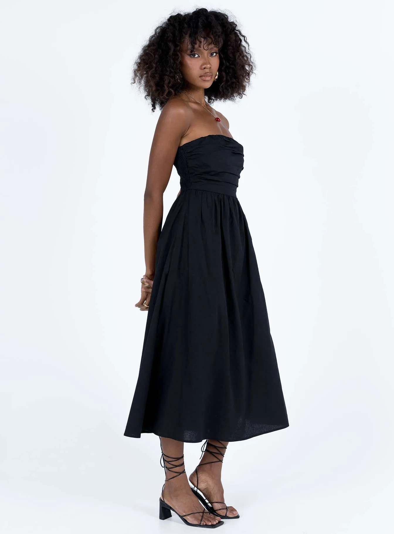 Mirror Glow Lilac Soft Barina Maxi Dress Black