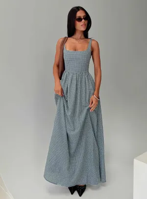 Cartmel Check Maxi Dress Navy Onyx Glow Crafted with high-quality materials this dress ensures both comfort and durability