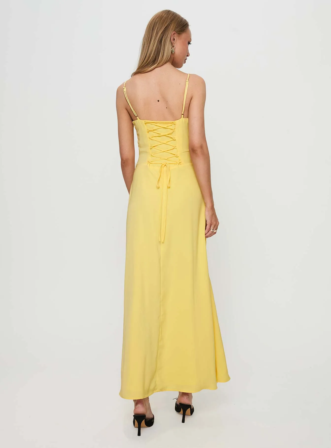 Eleanora Maxi Dress Lemon Yellow Mountain Day