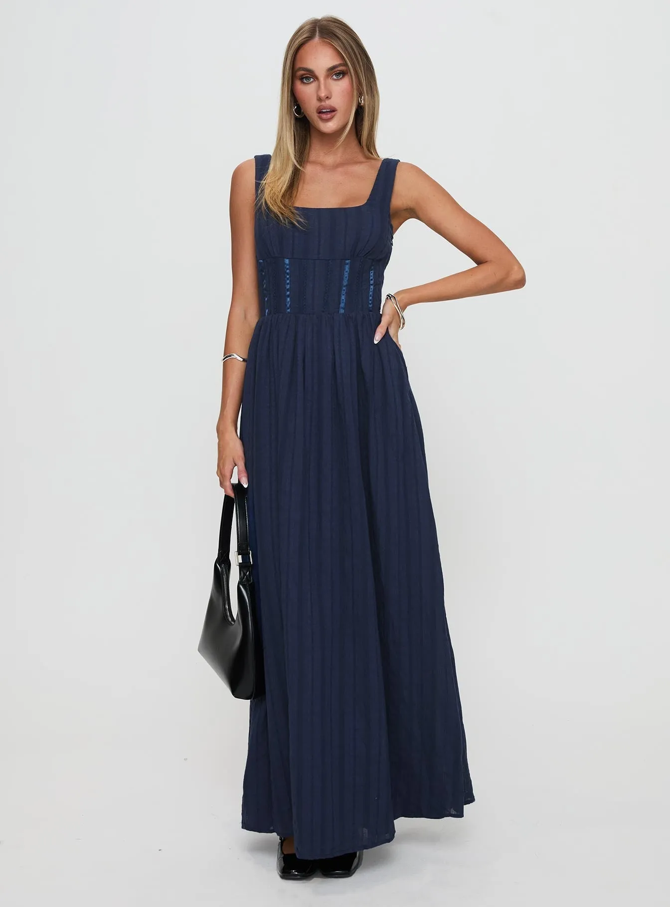 Trendy evening gown for parties Lorinda Maxi Dress Navy