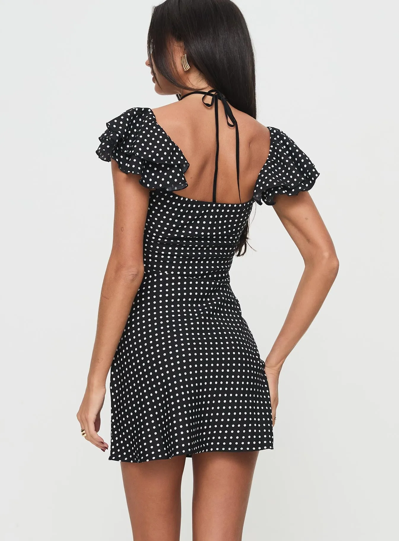 Head Turn Pop Fresh Moretti Mini Dress Black Polka Dot