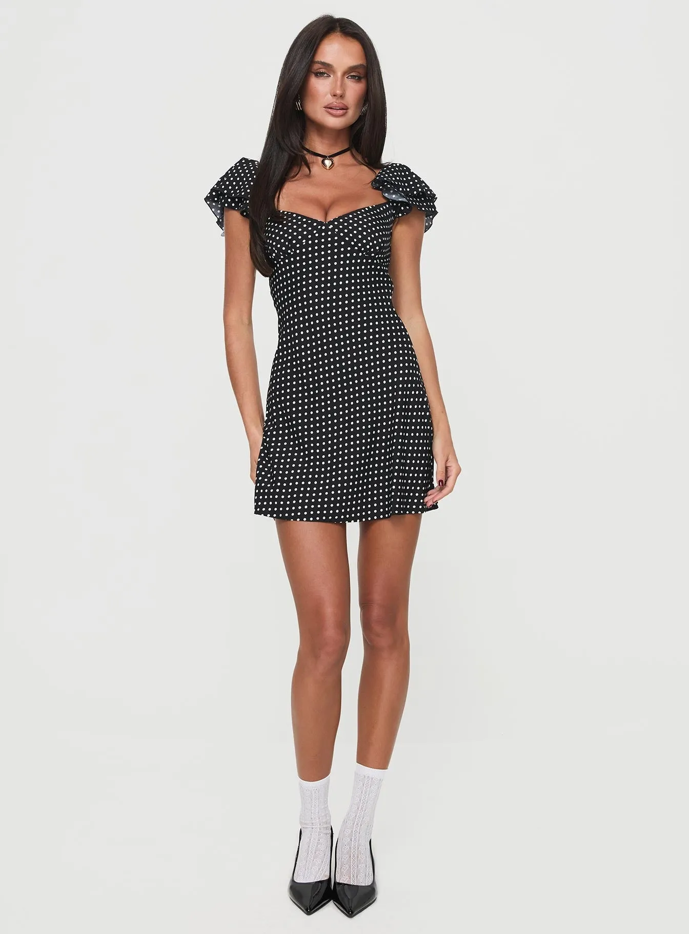 Pop Beat Moretti Mini Dress Black Polka Dot