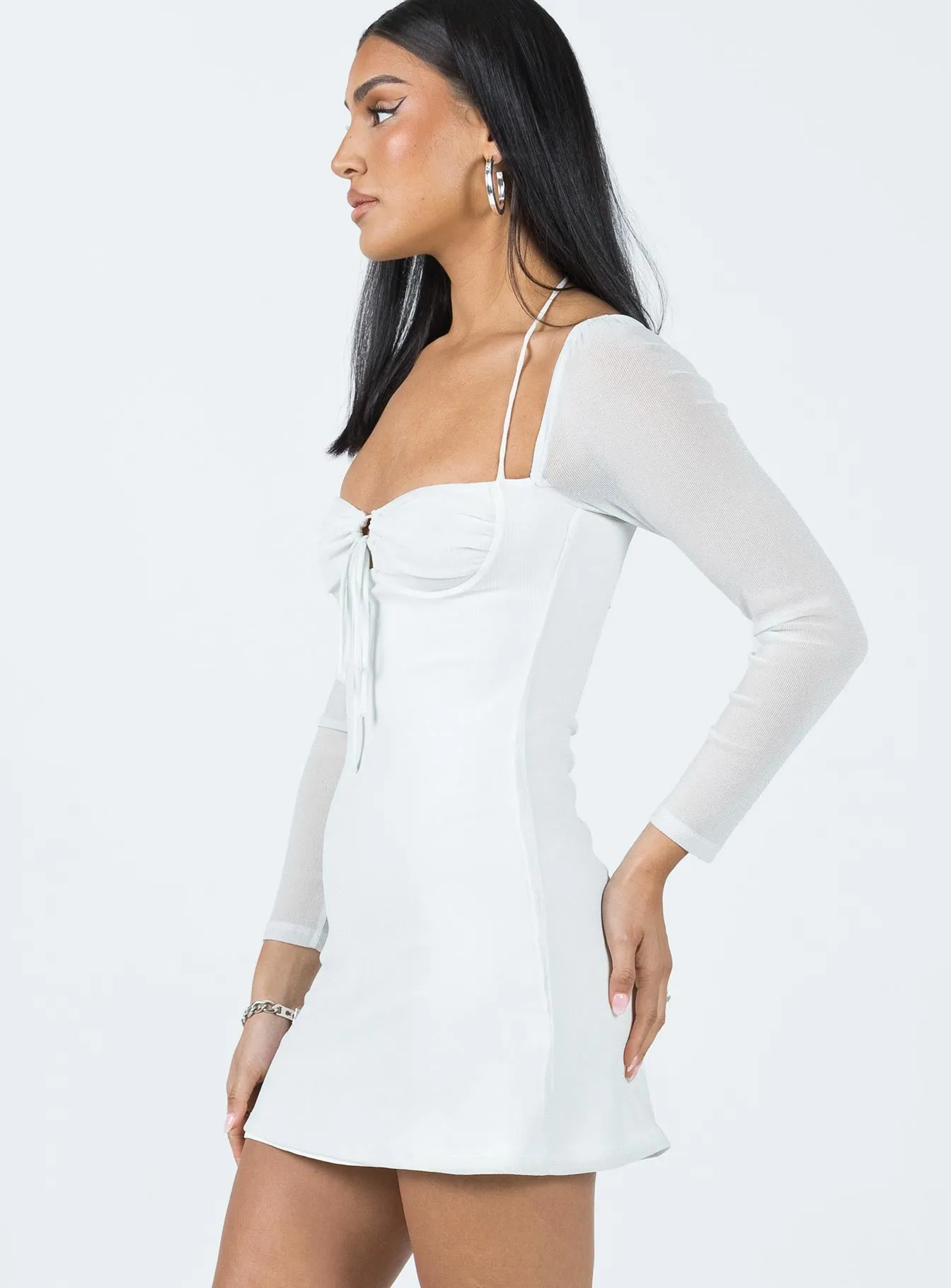Baddie Vibe Layered silhouette Stassie Mini Dress White