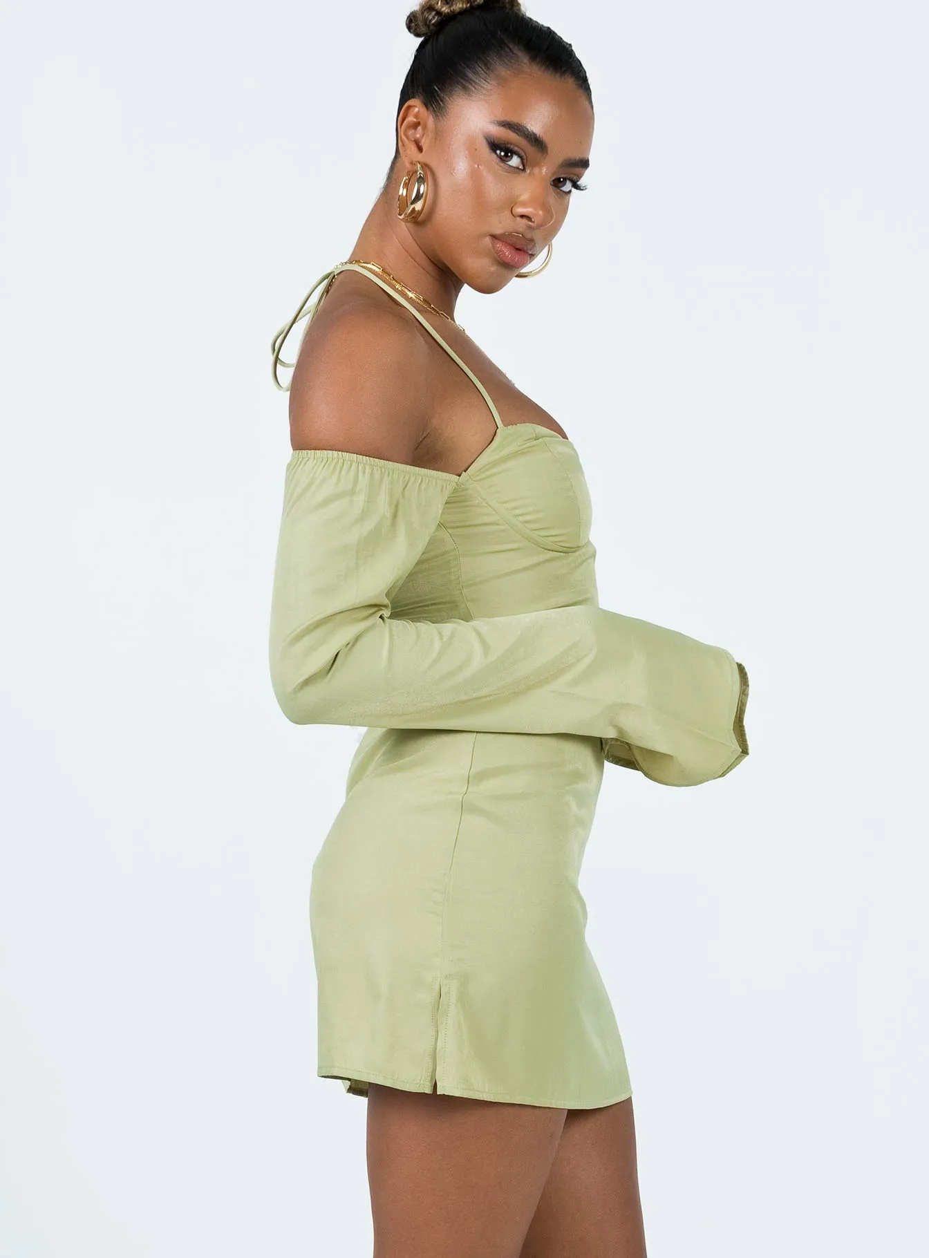 Tamarose Mini Dress Green Club Warm