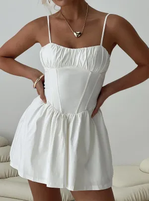 Telesco Mini Dress White All Day Wear Modest Coverage Cut