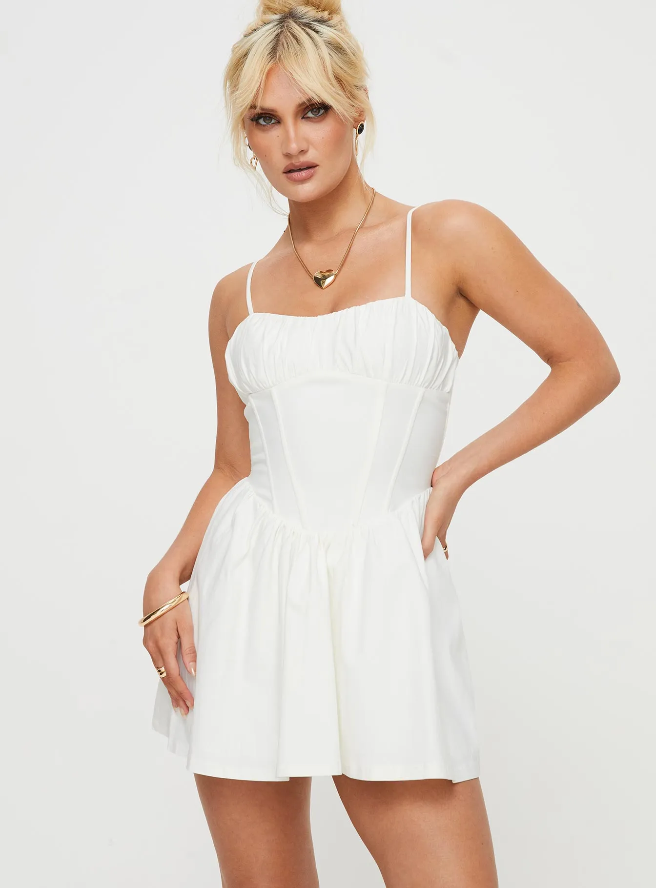 Telesco Mini Dress White Dress for casual outings Floral Look