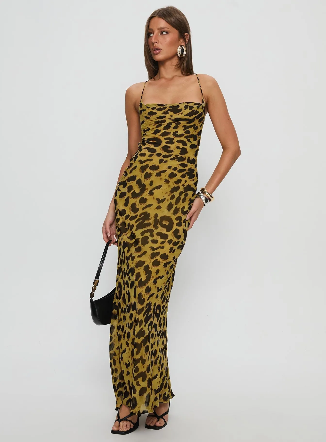 Flower Lane Celena Maxi Dress Leopard