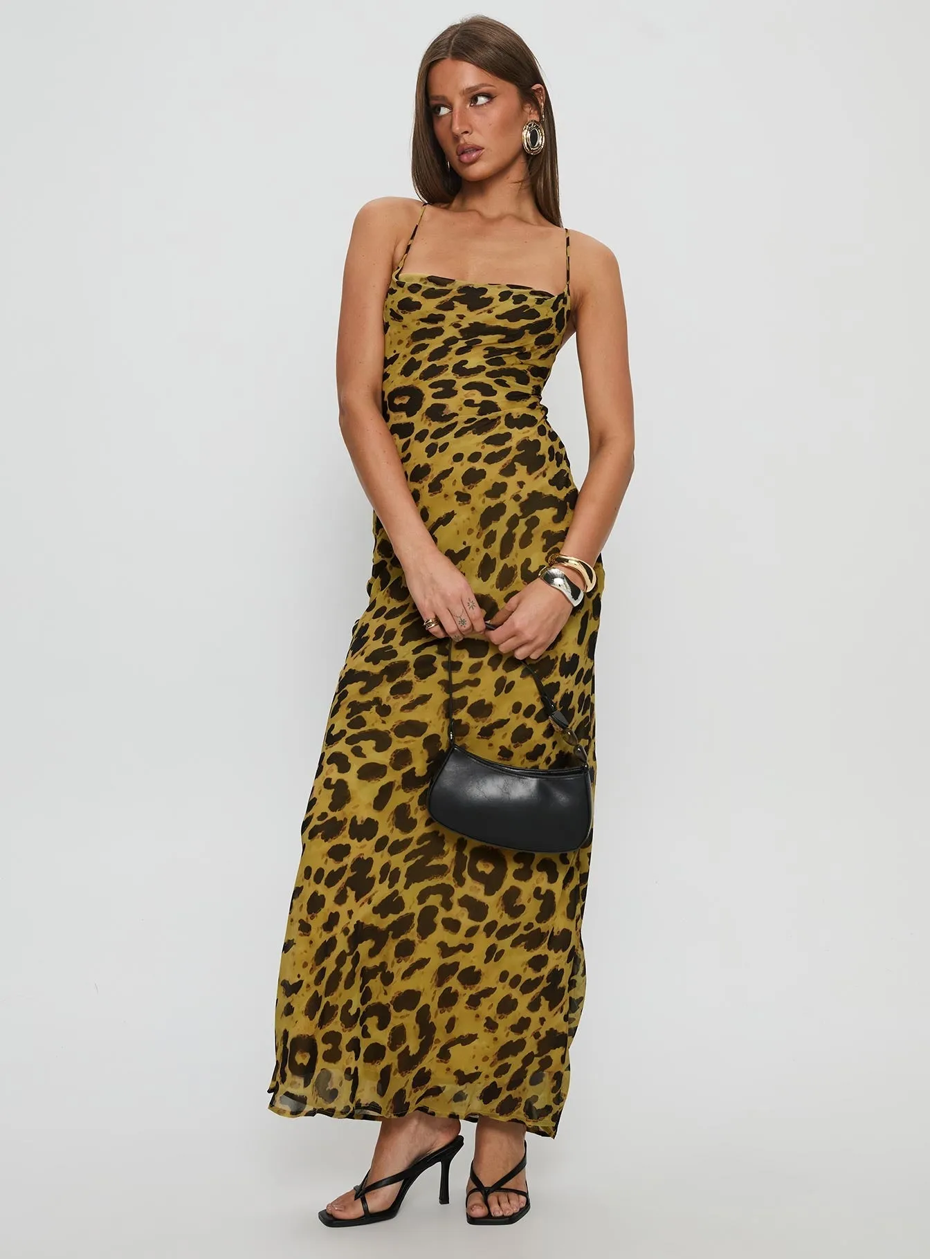 color block Celena Maxi Dress Leopard