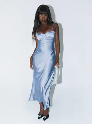 The flattering silhouette of this dress enhances your figure without compromising comfort Creewood Maxi Dress Blue