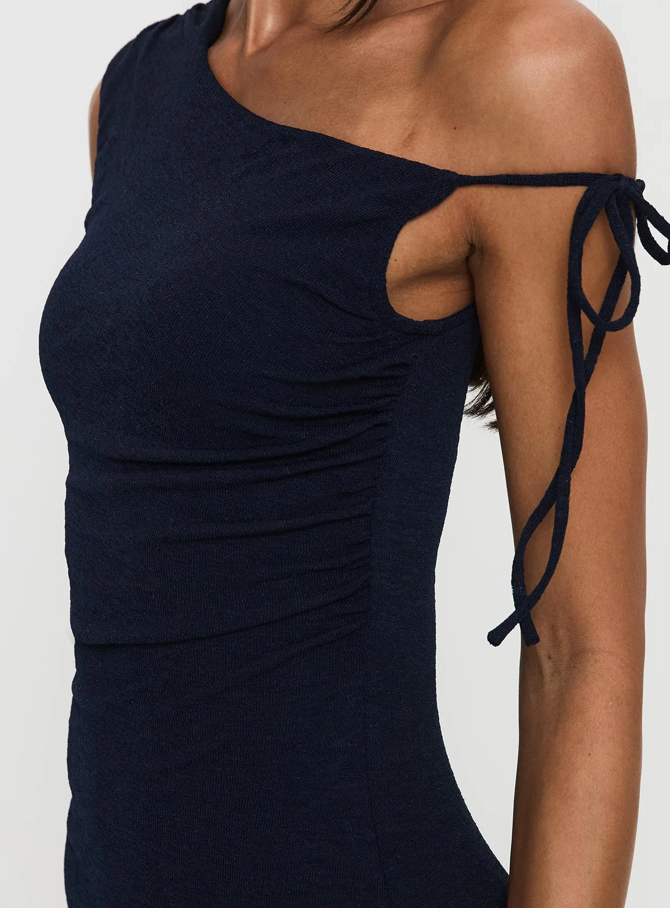 Paislee Asymmetrical Maxi Dress Navy Sunrise Bay