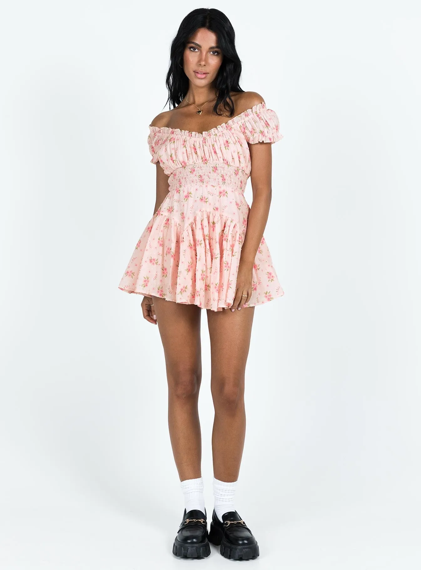 Floral Chic Design Timeless playful piece Anastasiya Mini Dress Pink
