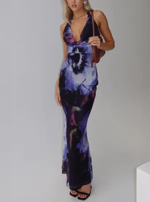 Bittersuite Cowl Maxi Dress Black Sheer Layer Light and breathable fabric