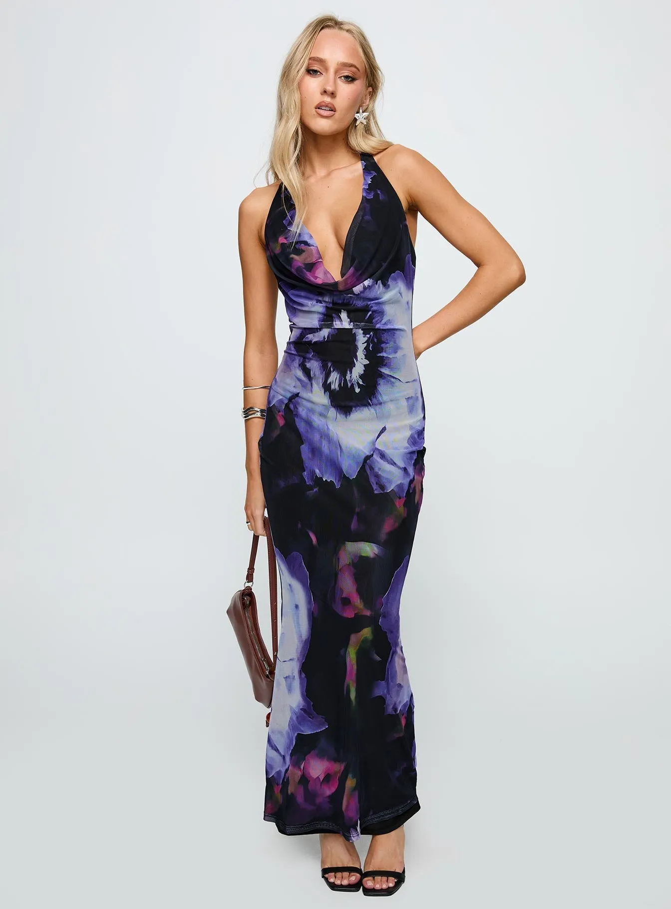 Bittersuite Cowl Maxi Dress Black Flowing silhouette dress
