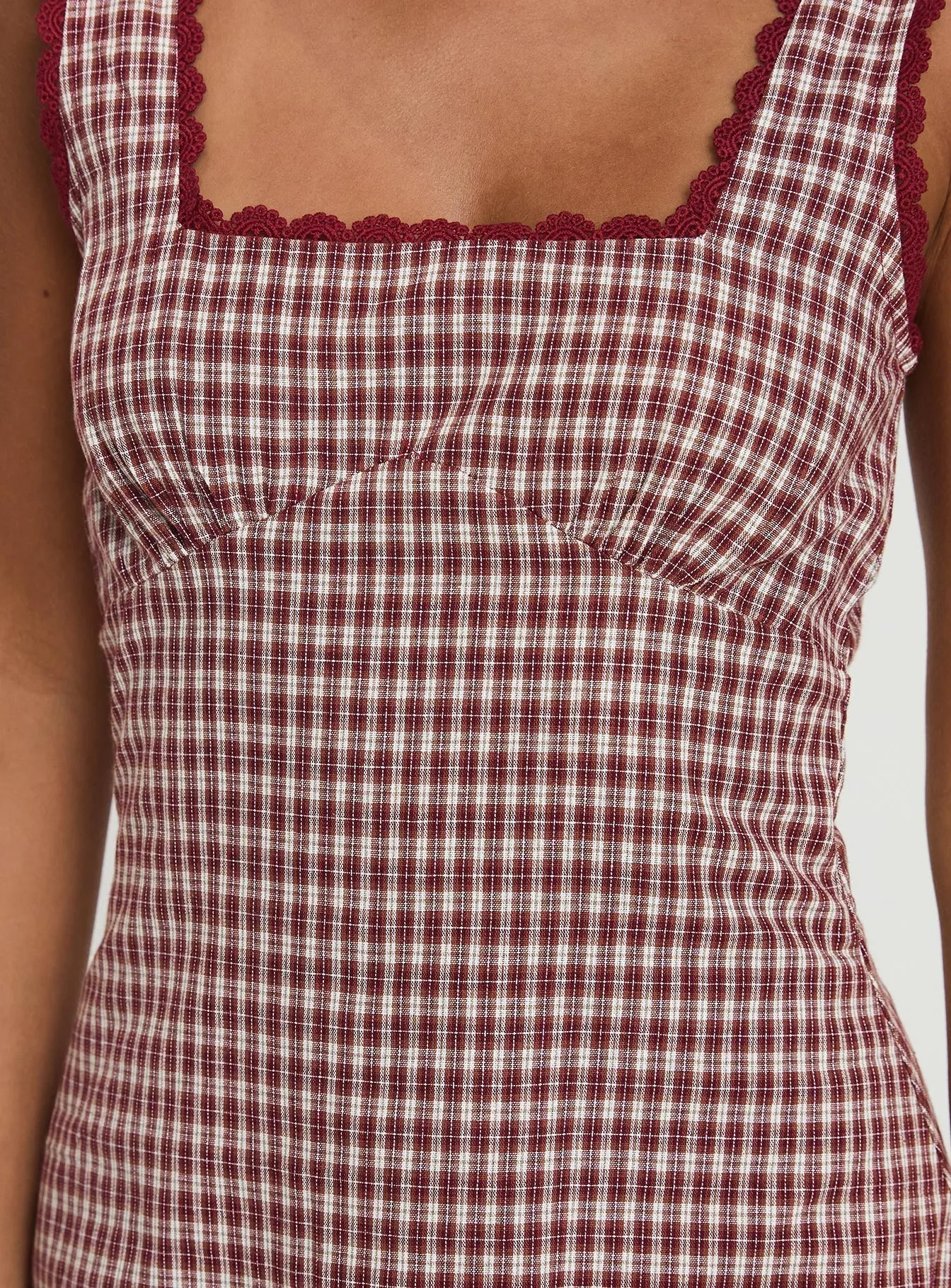 Scene Rush Dasha Mini Dress Red Check Petite
