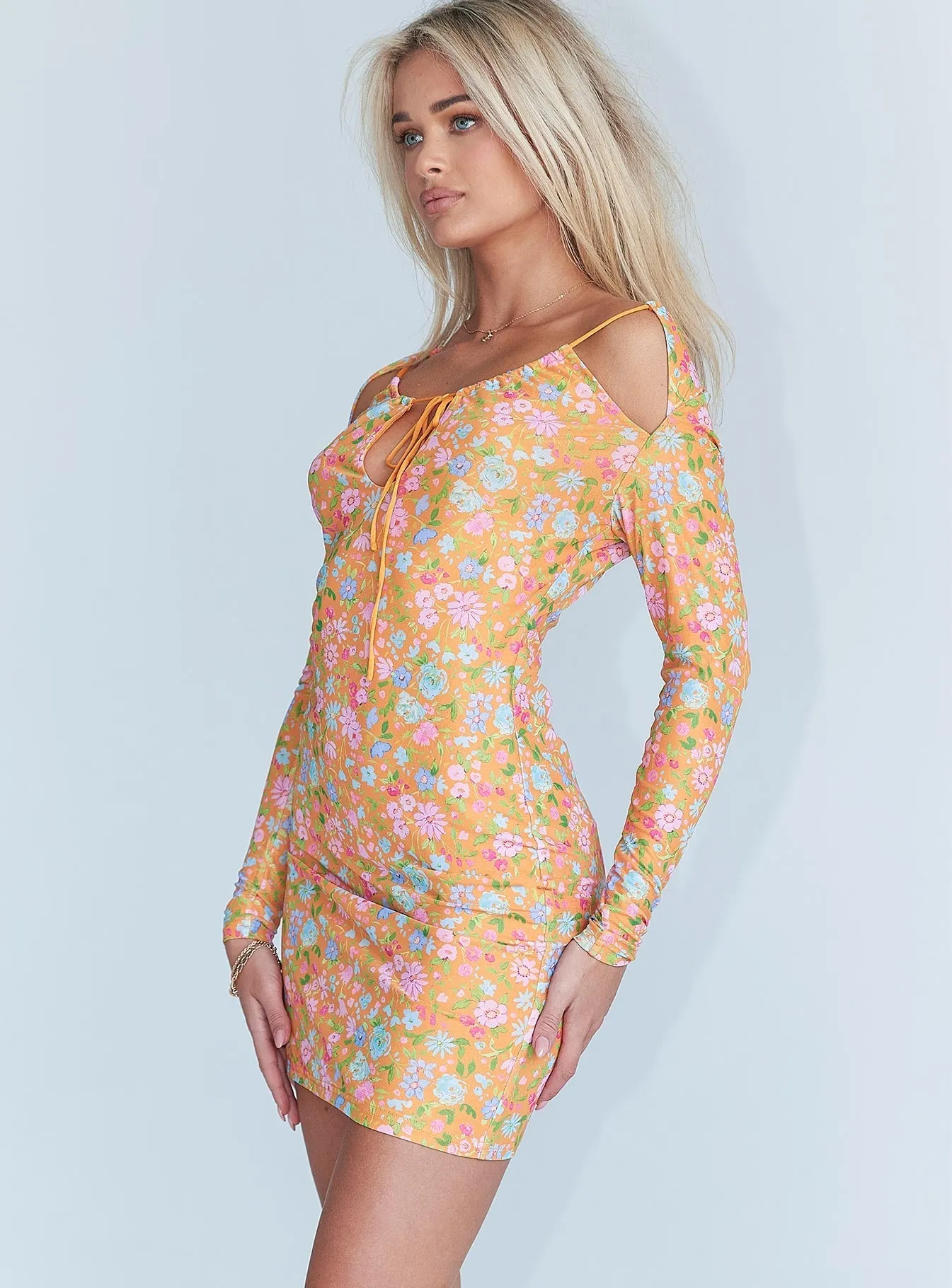 Bright sun dress Eco Friendly Fabric Juliette Mini Dress Orange