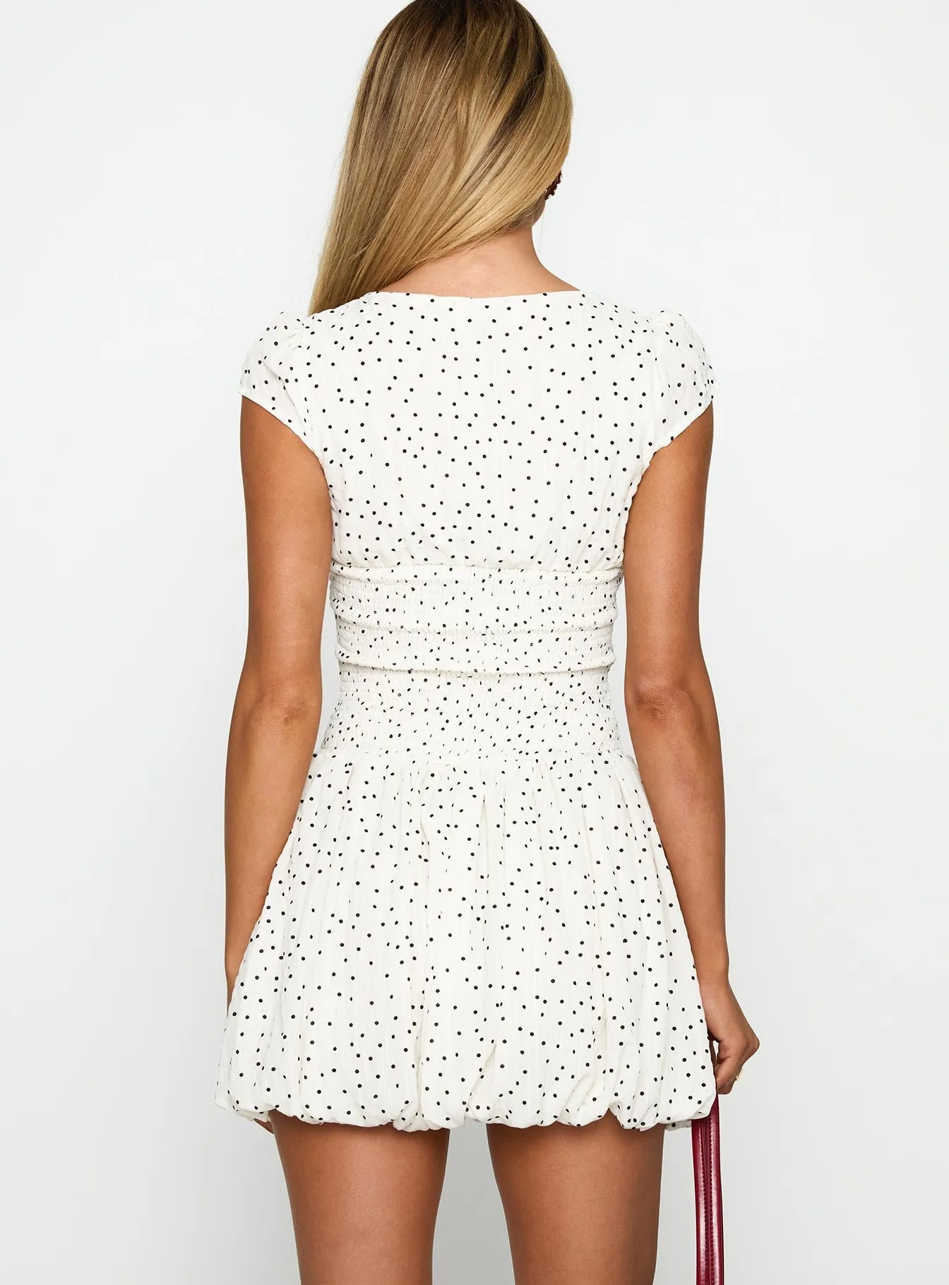 Ladybug Mini Dress White Polka Tear Resistant Bohemian wear