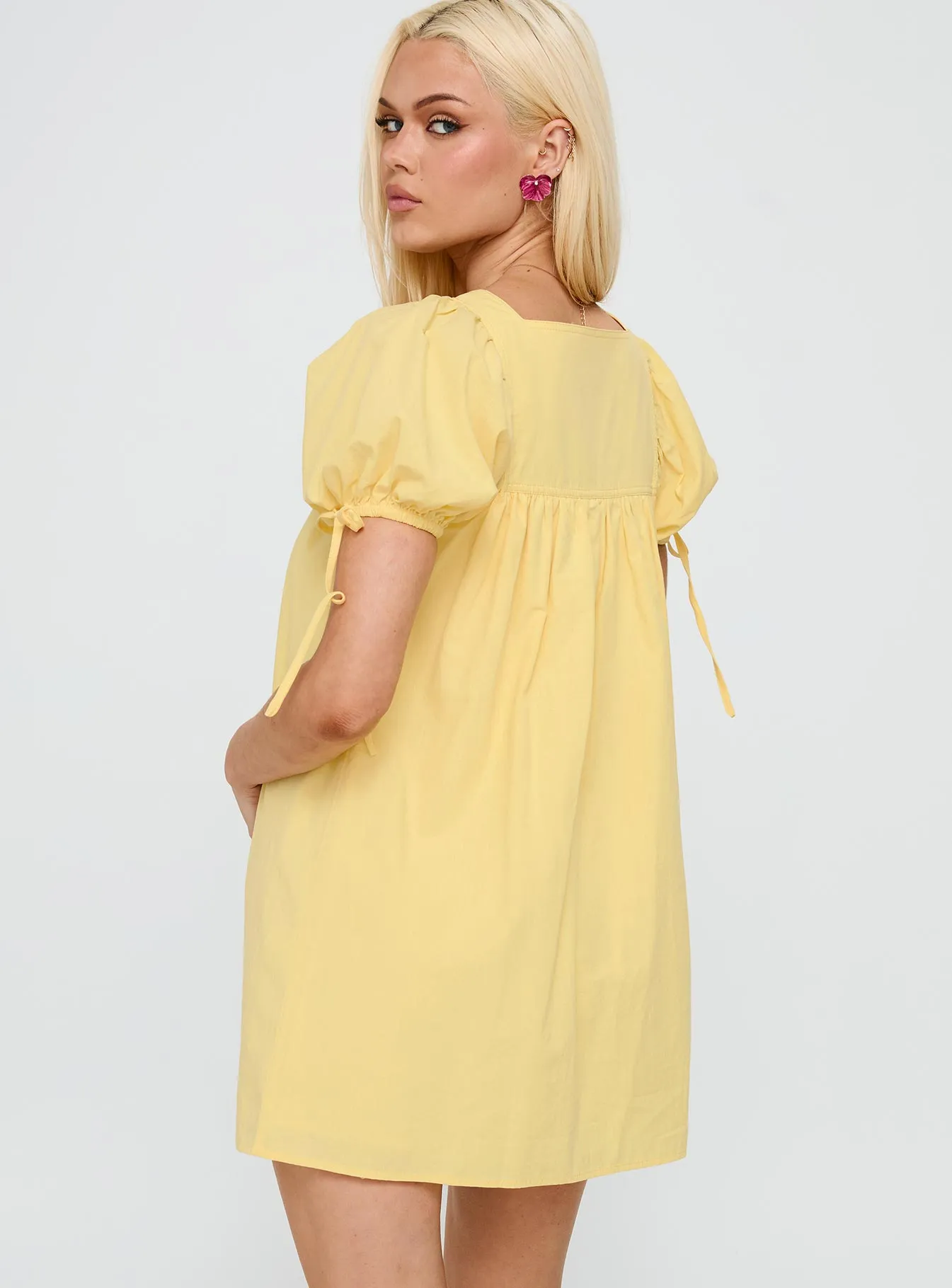 solo wear Lilibet Mini Dress Lemon