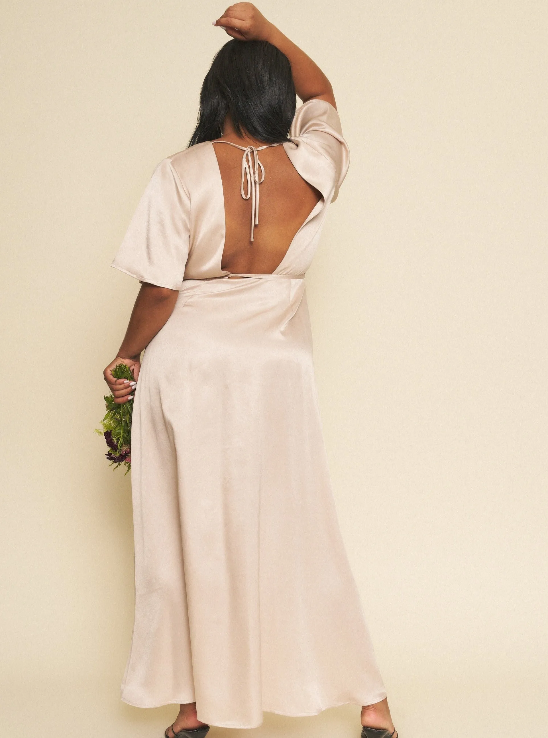 Breezy Fit Breathable Lamination Lola Wrap Dress - Champagne