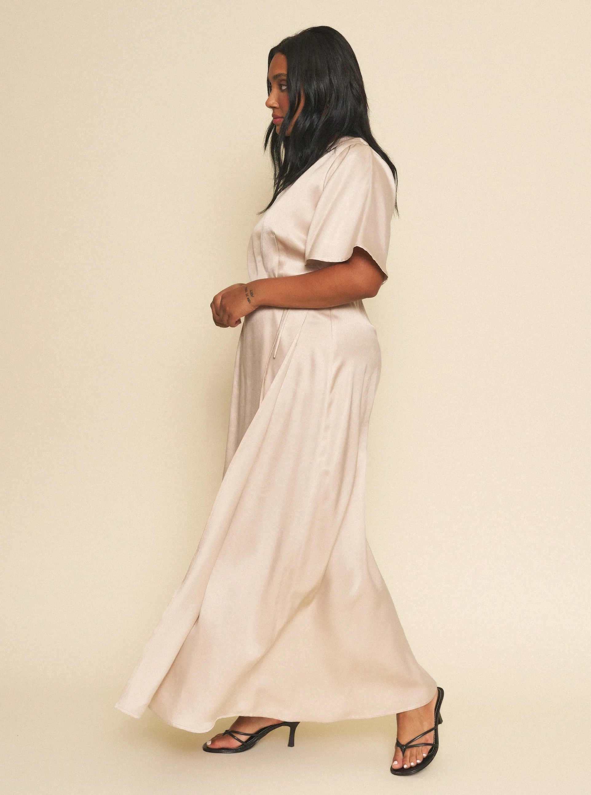 Lola Wrap Dress - Champagne Play Mode