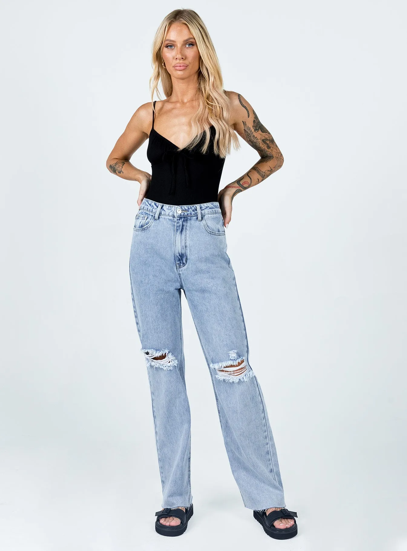 Arcadia Lightwash Denim Jeans Cropped length Work Meeting Weekend Style Streetwear Fan