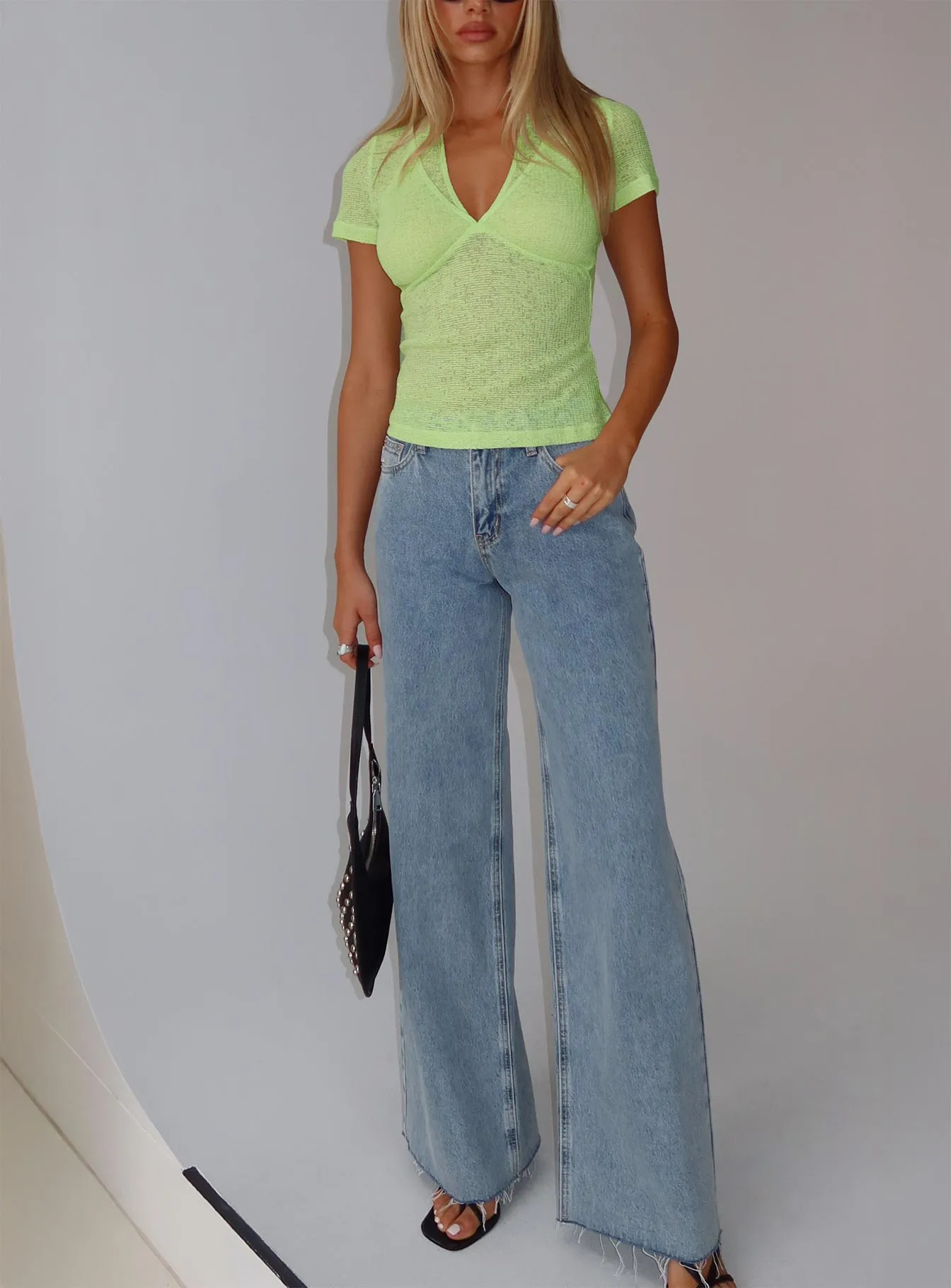 Customizable length Urban Explorer Evening Stroll Casual Friday Darla Low Rise Straight Jean Vintage Blue Wash