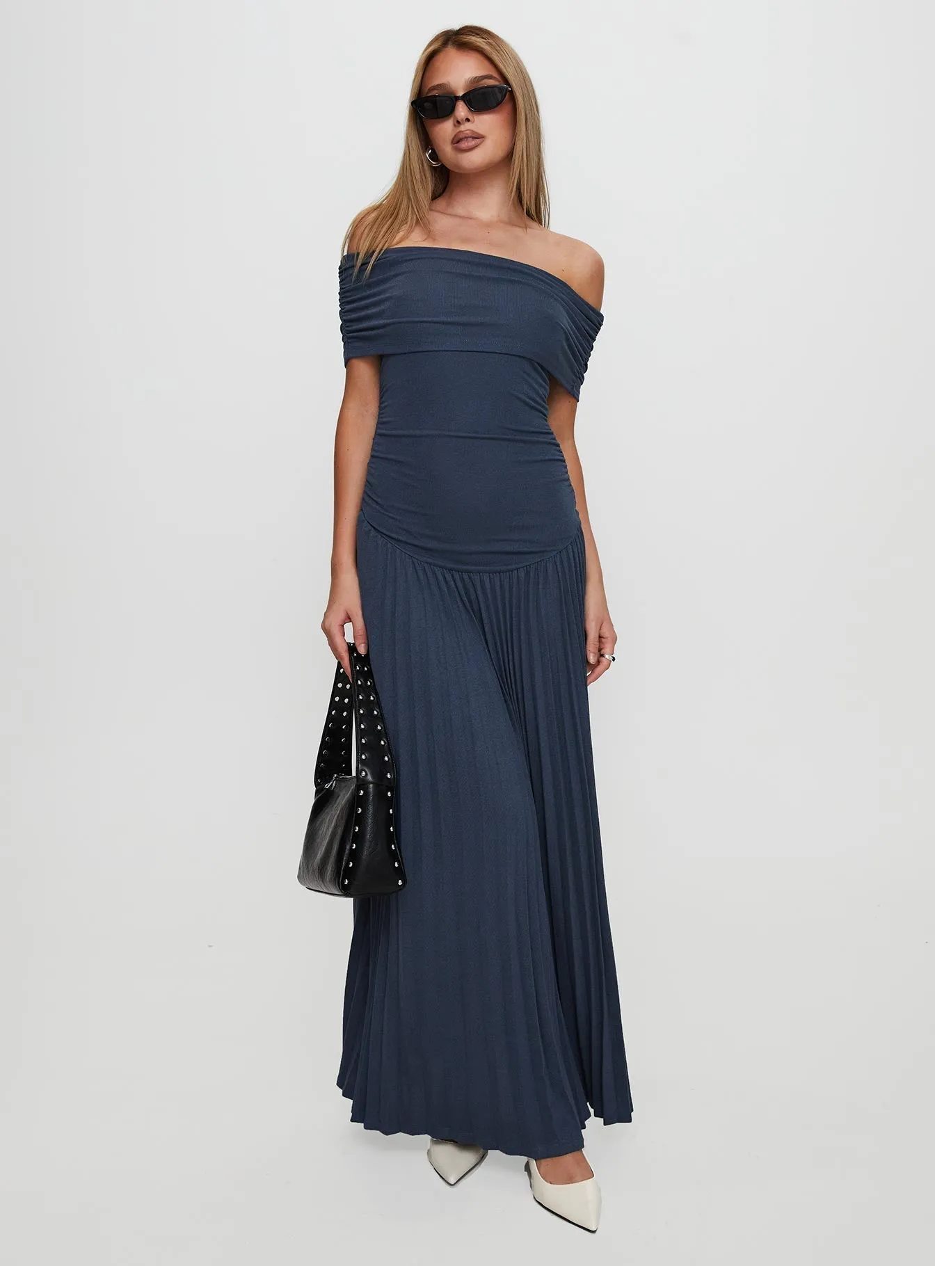 Shell Beach Field Of Dreams Maxi Dress Navy