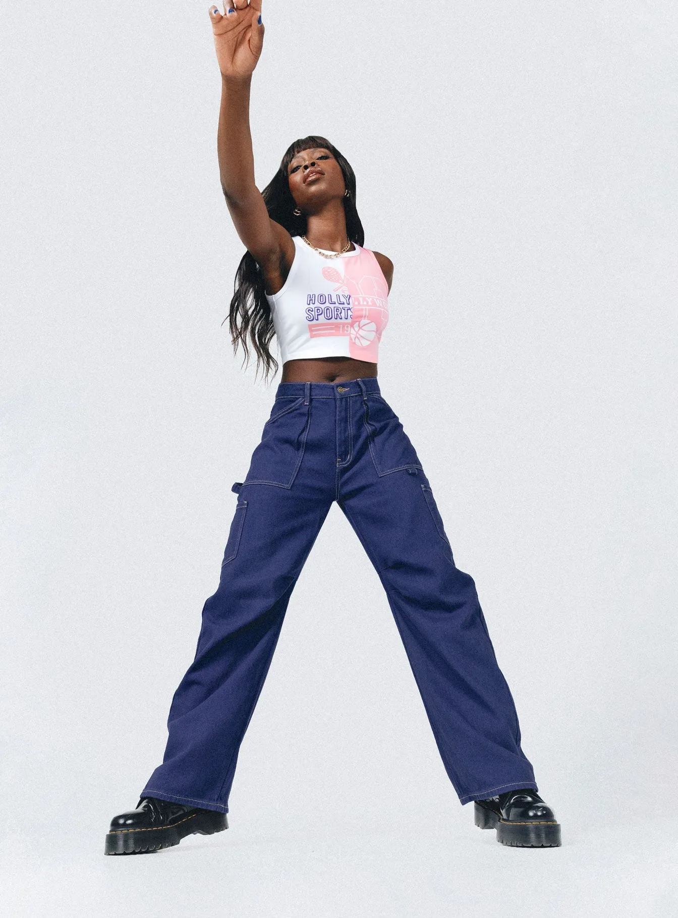 Basic Comfort Teen Outfit Night Out Party Look Miami Vice Pants Dark Denim