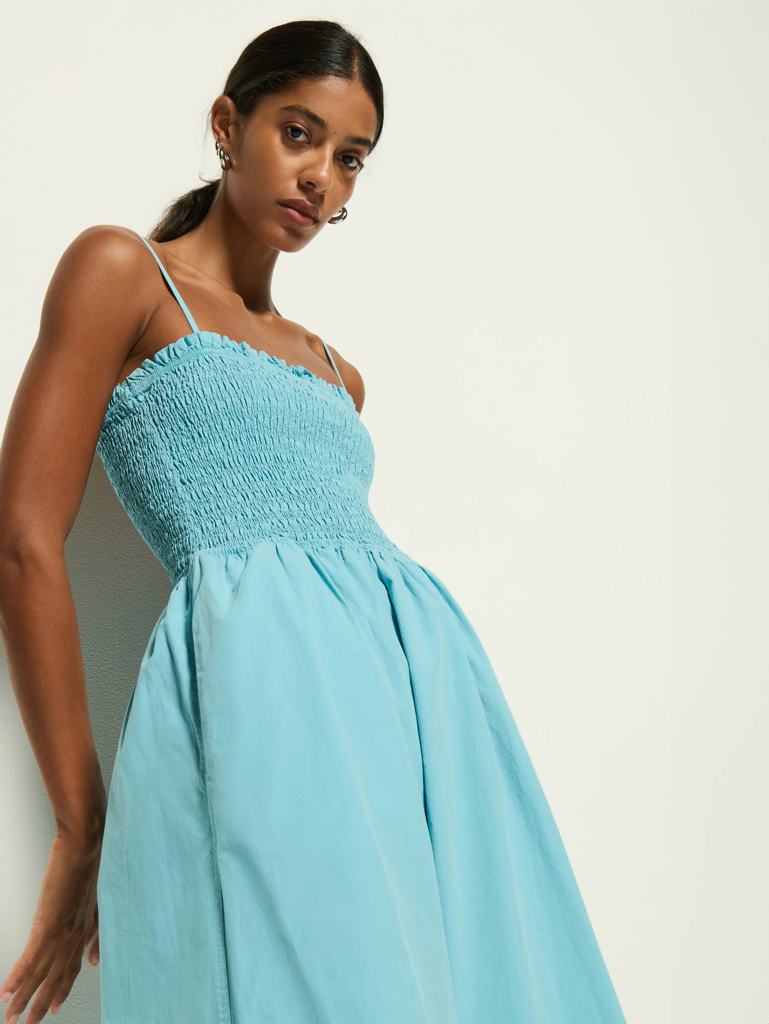 Sibelle Smocked Midi Weather Ready A-line midi dress