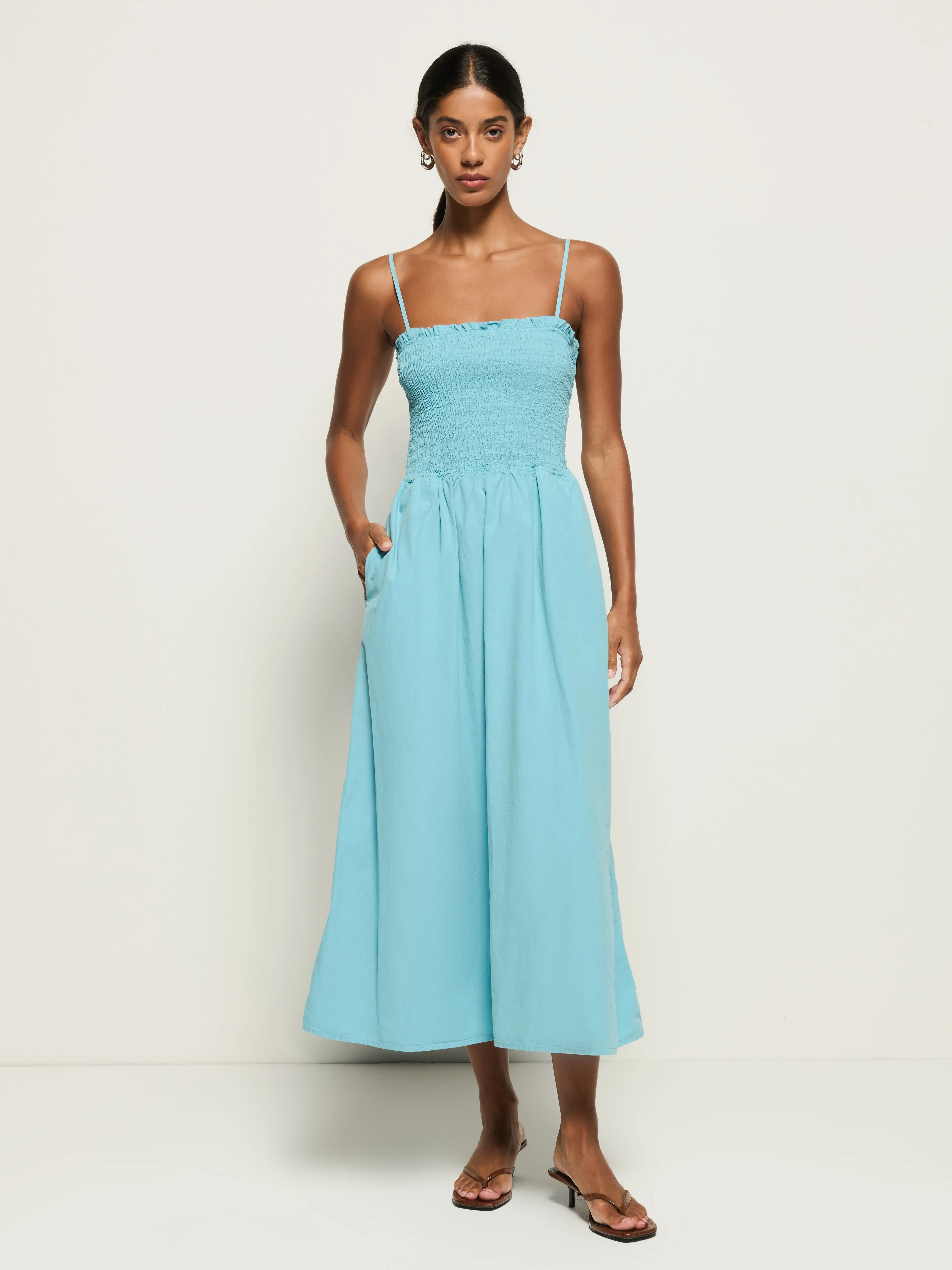 Sibelle Smocked Midi american casual Quiet Luxury