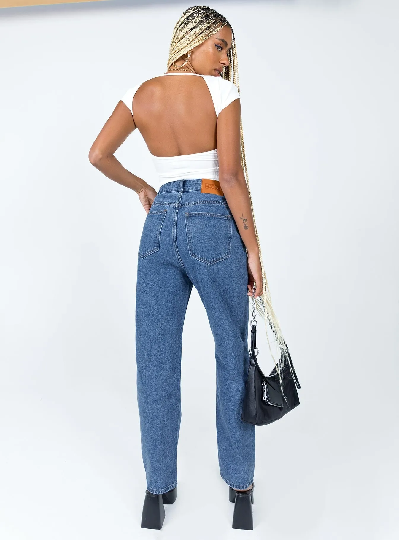 Relaxed Style Lightweight Durable Palais Mom Jeans Mid Wash Denim