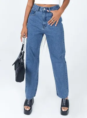 Palais Mom Jeans Mid Wash Denim Workwear Ready Stylish Vibrant