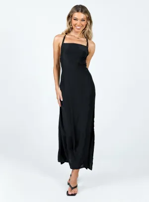 Centomo Maxi Dress Black Evening Gold