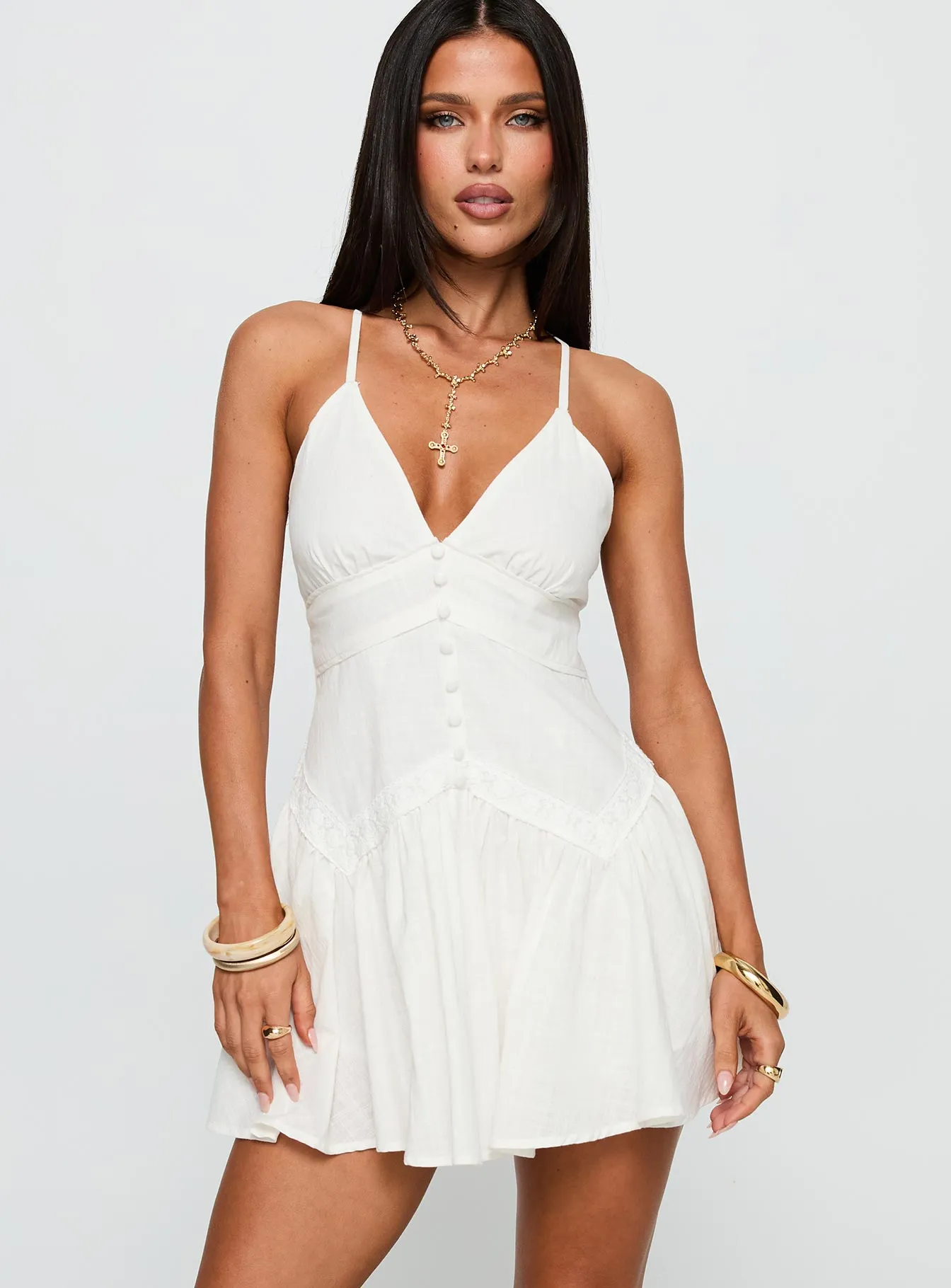 Glitter Mode Street Ready Look Aeriana Romper Cream