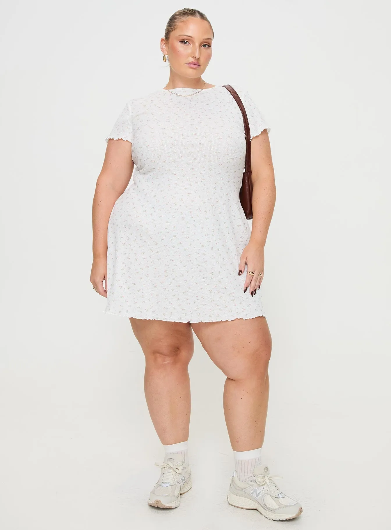 Secure fastening Patton Mini Dress White Floral Curve