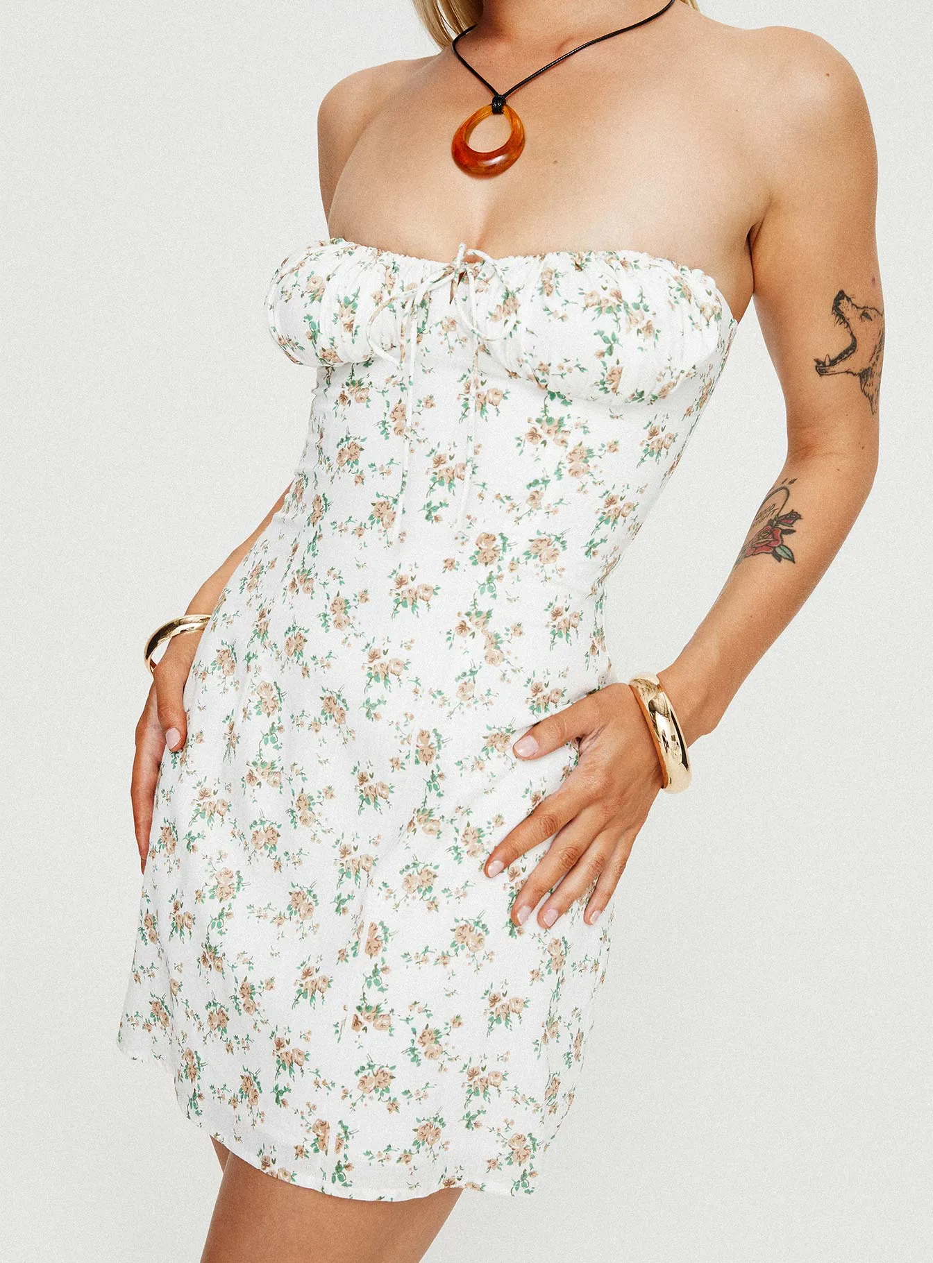 Floral Chic Design Rizzi Mini Dress White Floral