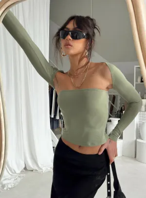 Moran Two Piece Bolero Top Sage Sweat Absorbent Inner Layer NonToxicCoating