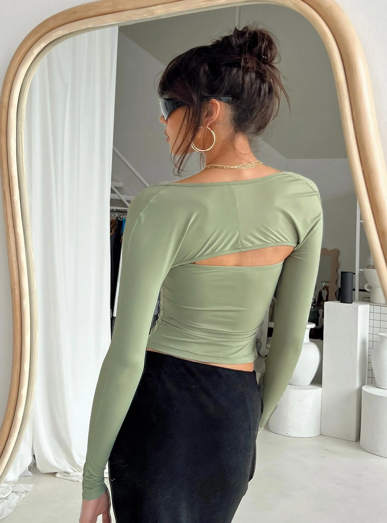 Snag Proof Weave Moran Two Piece Bolero Top Sage