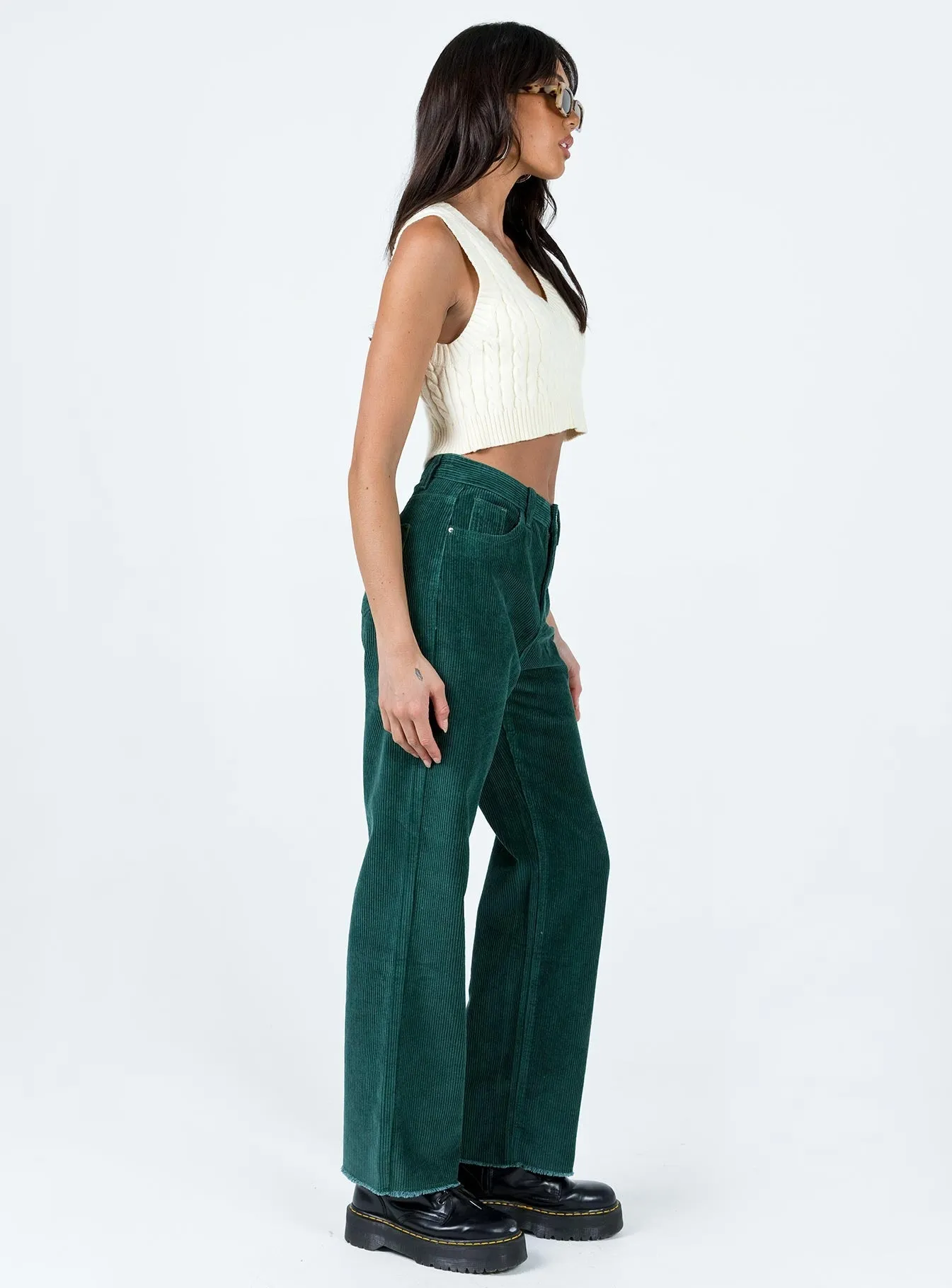 Kalinda Jeans Green Cord Nature Lover Gym Ready Music Event