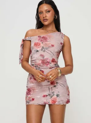 Music Up Asymmetrical Mini Dress Multi skin friendly