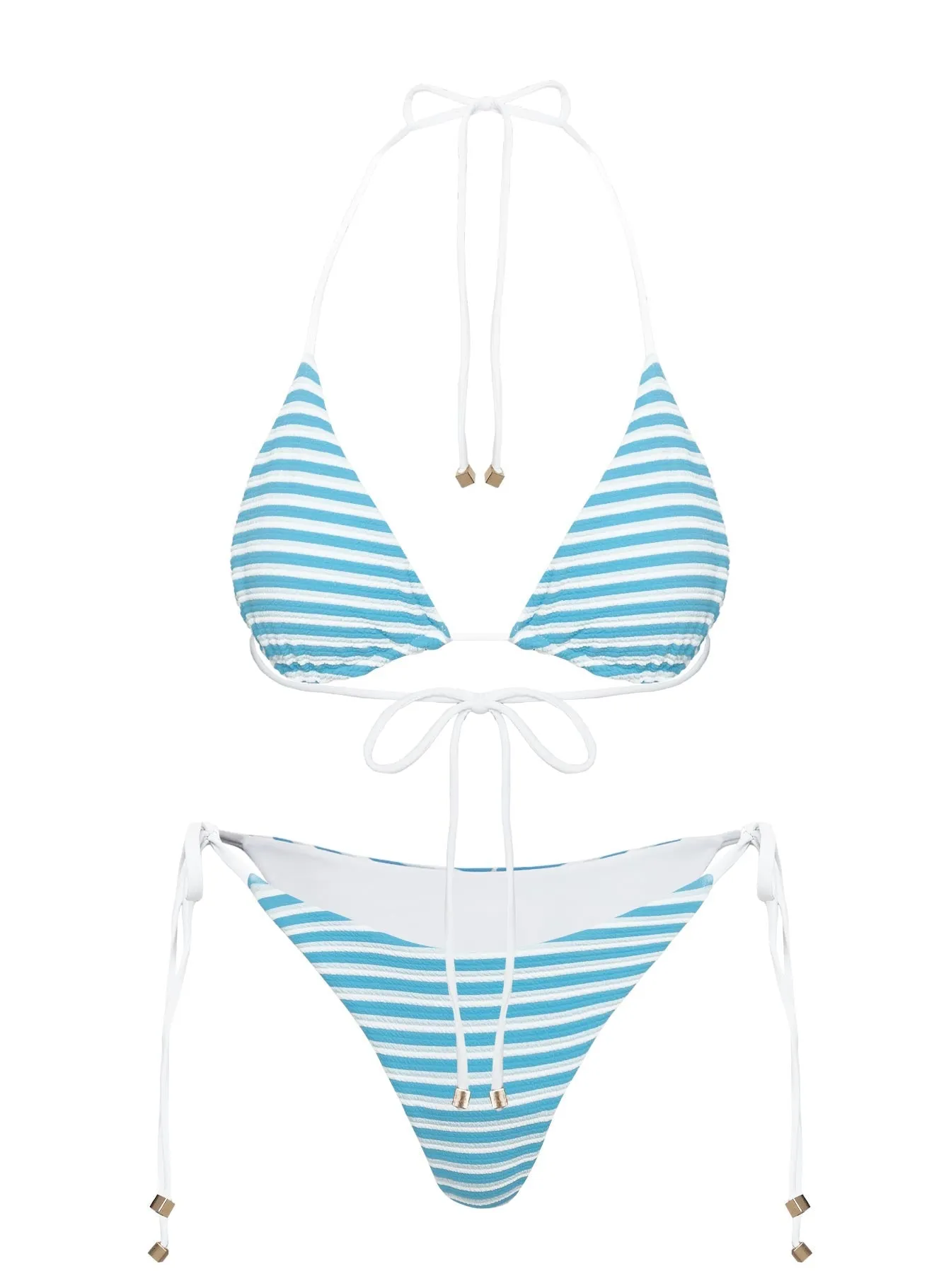 Rash Free Fabric Nevaeh Triangle Bikini Top Blue / White
