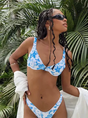 Sarah Bikini Top Blue Floral Eco Friendly Dye Process