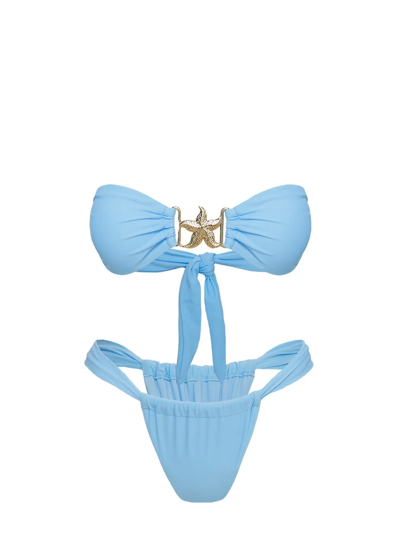 Summer Season Ruched Side Bikini Bottoms Blue Tagless Design